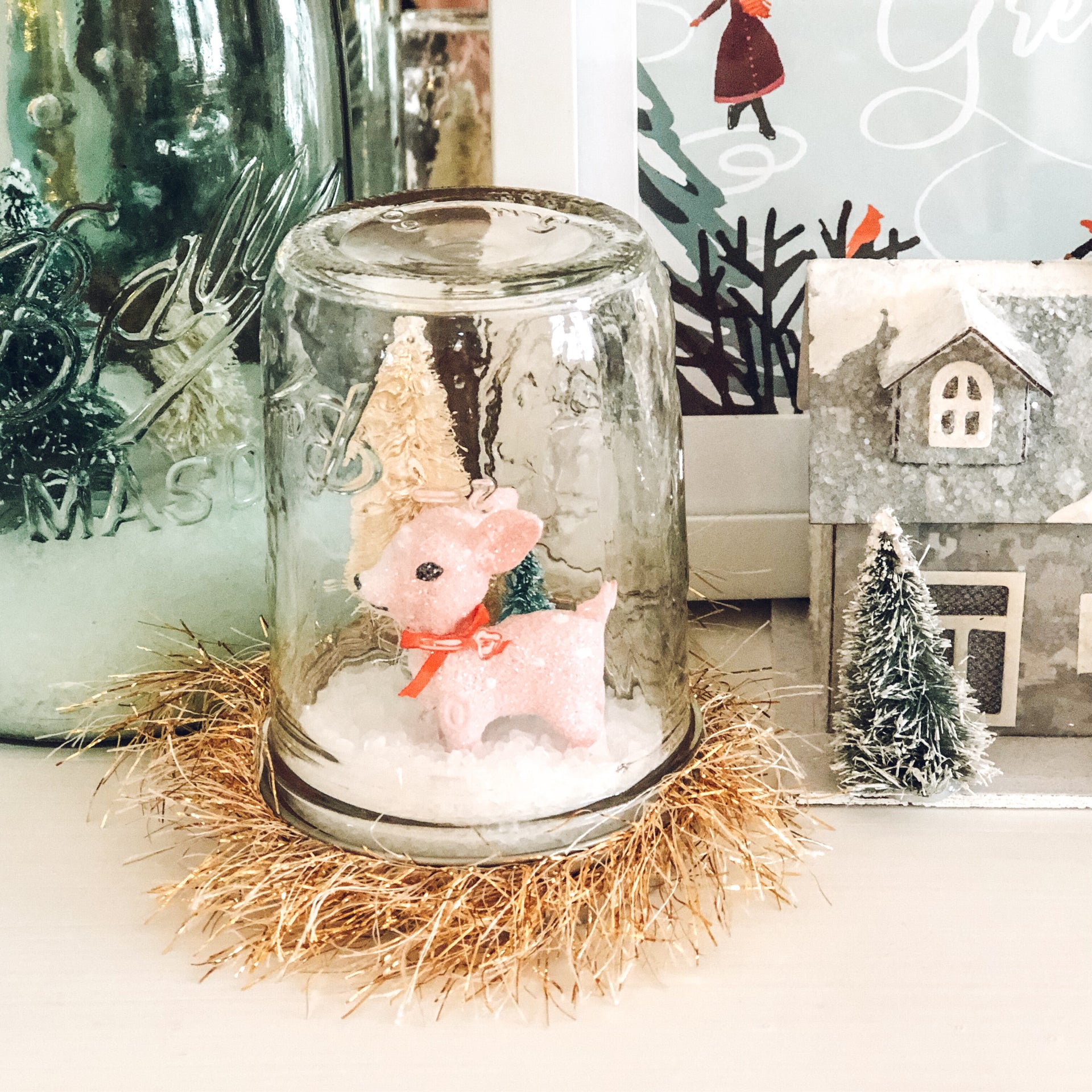 DIY: A simple + sweet winter snow globe