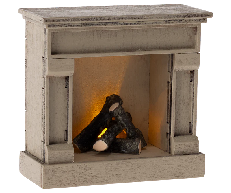 Fireplace, Mouse, Off-White, Maileg
