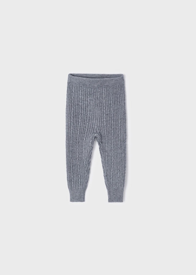Knitted Baby Leggings- Steel