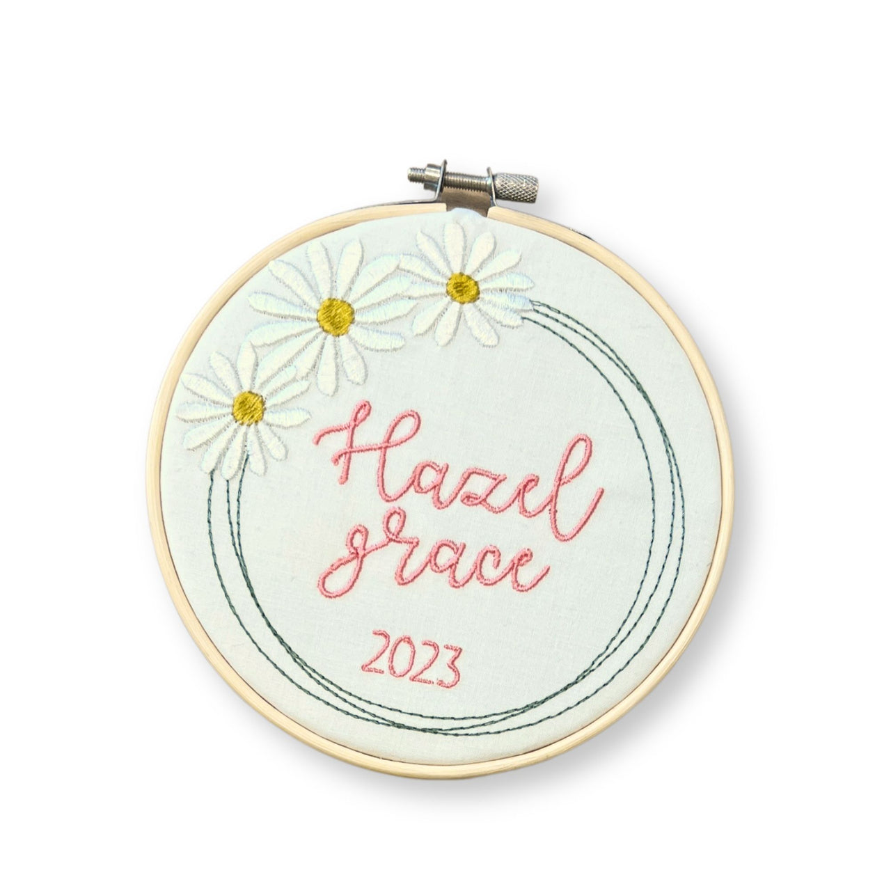 Custom Name, Birth Announcement Hoop