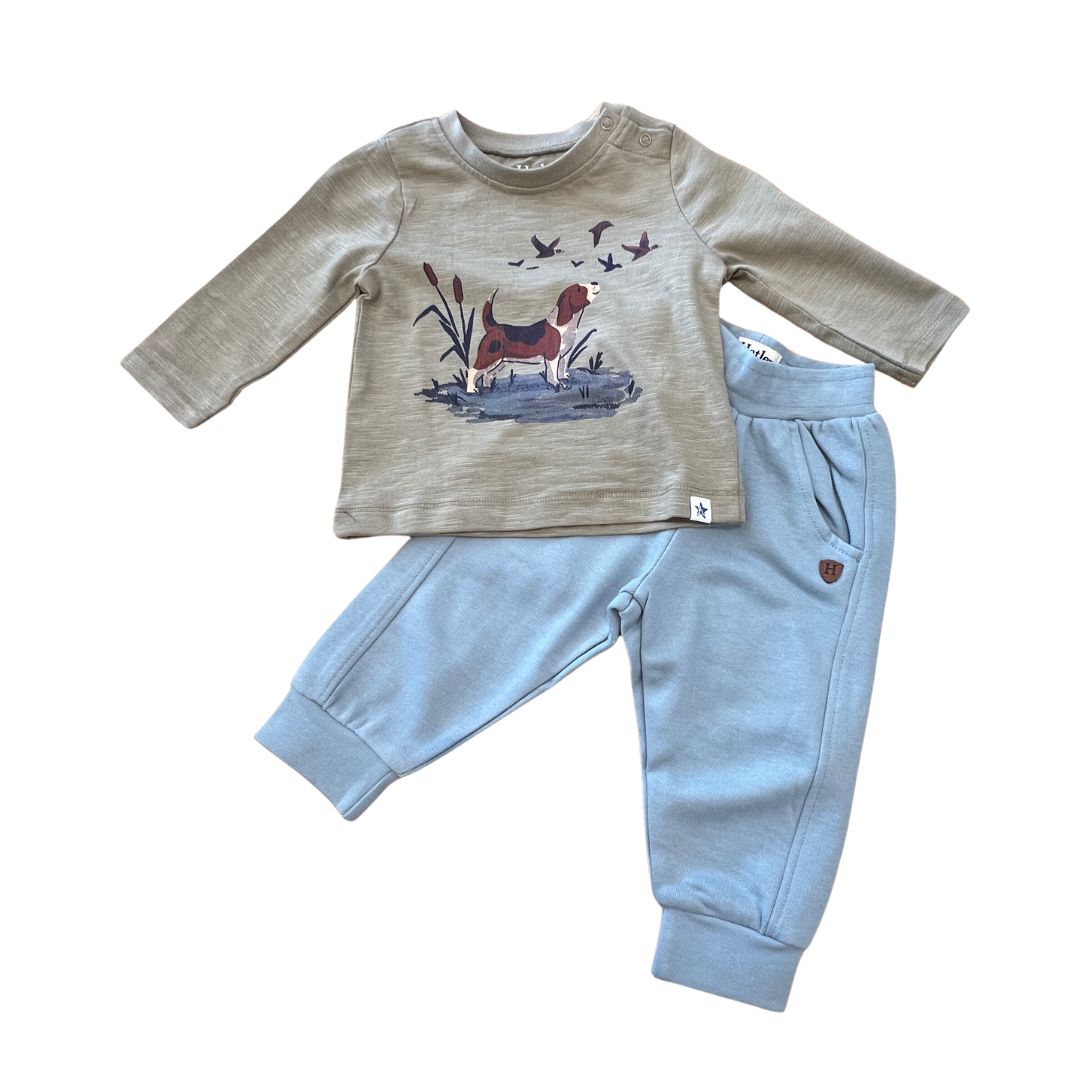 Hunting Dog Graphic Tee & Jogger Set