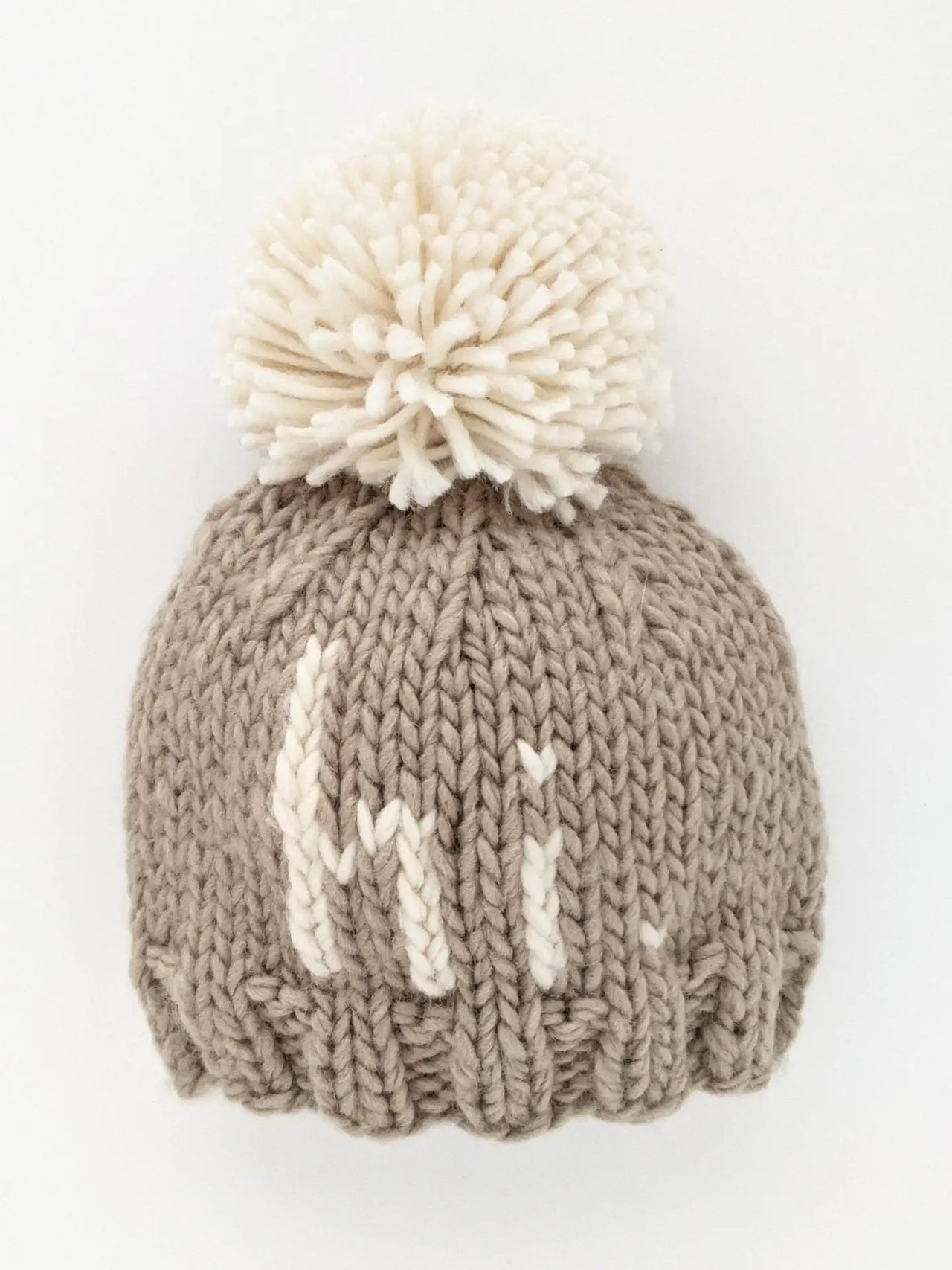 hi. Pebble Brown Knit Beanie Hat