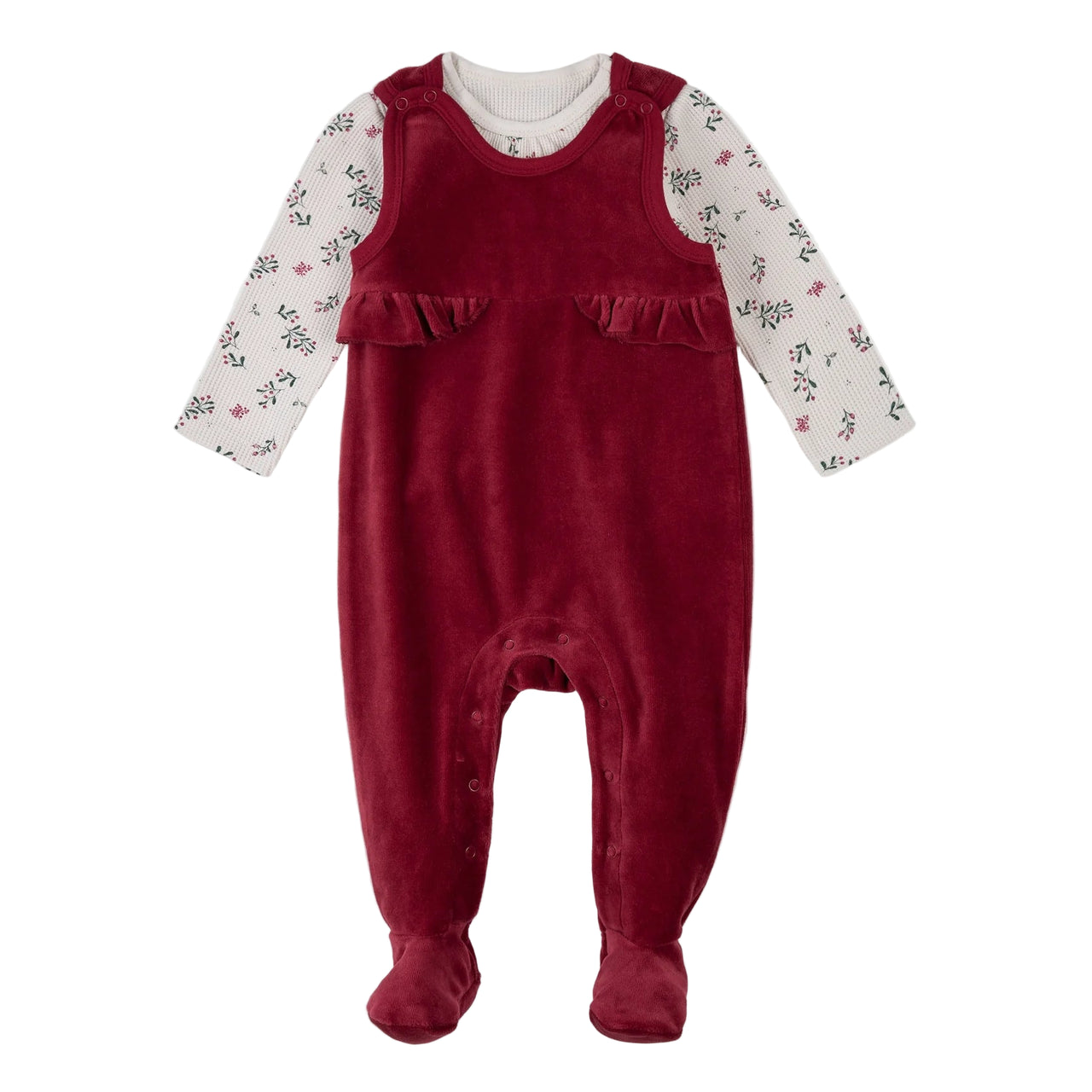 Winter Holly Overall Set