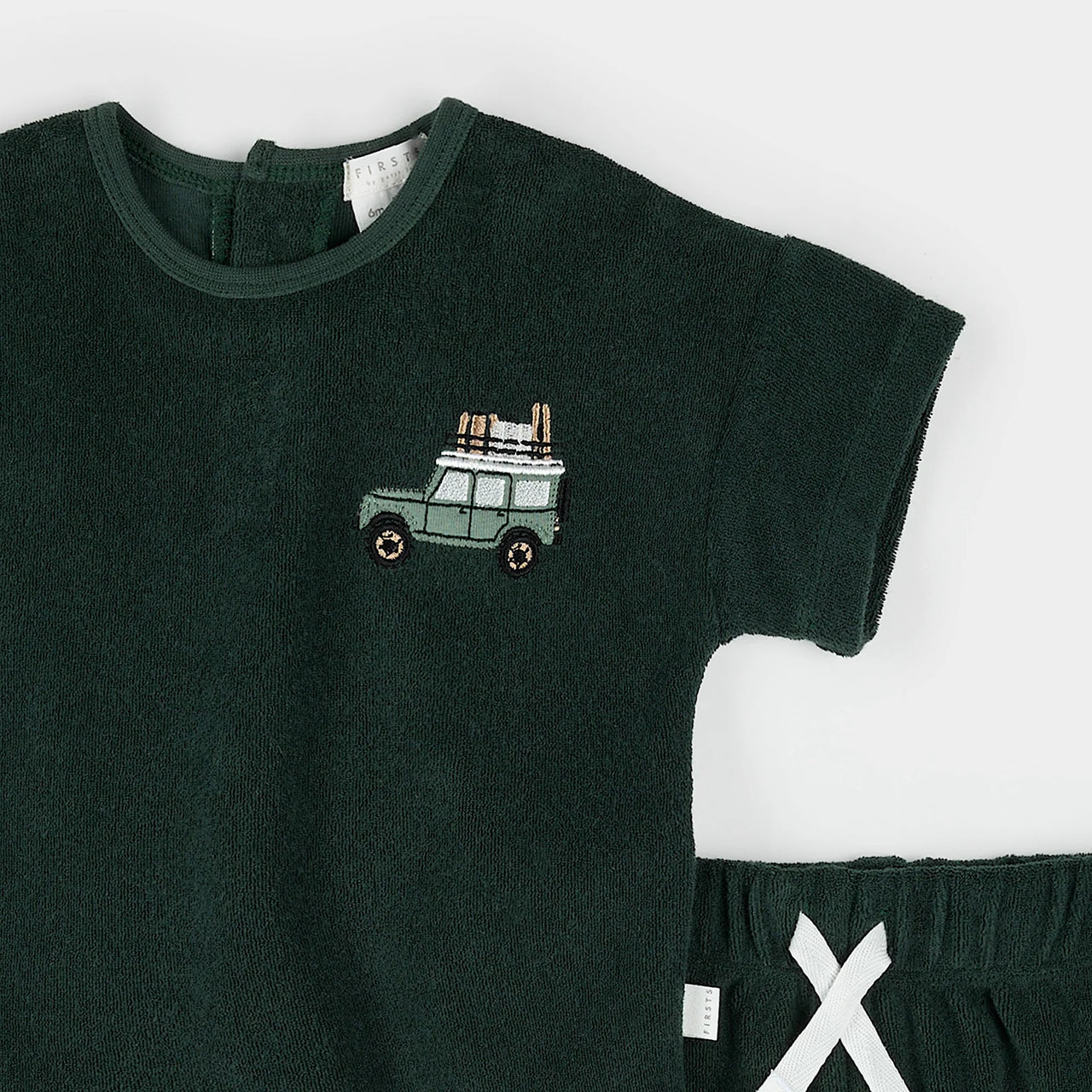 Military Green Terry Shorts Set