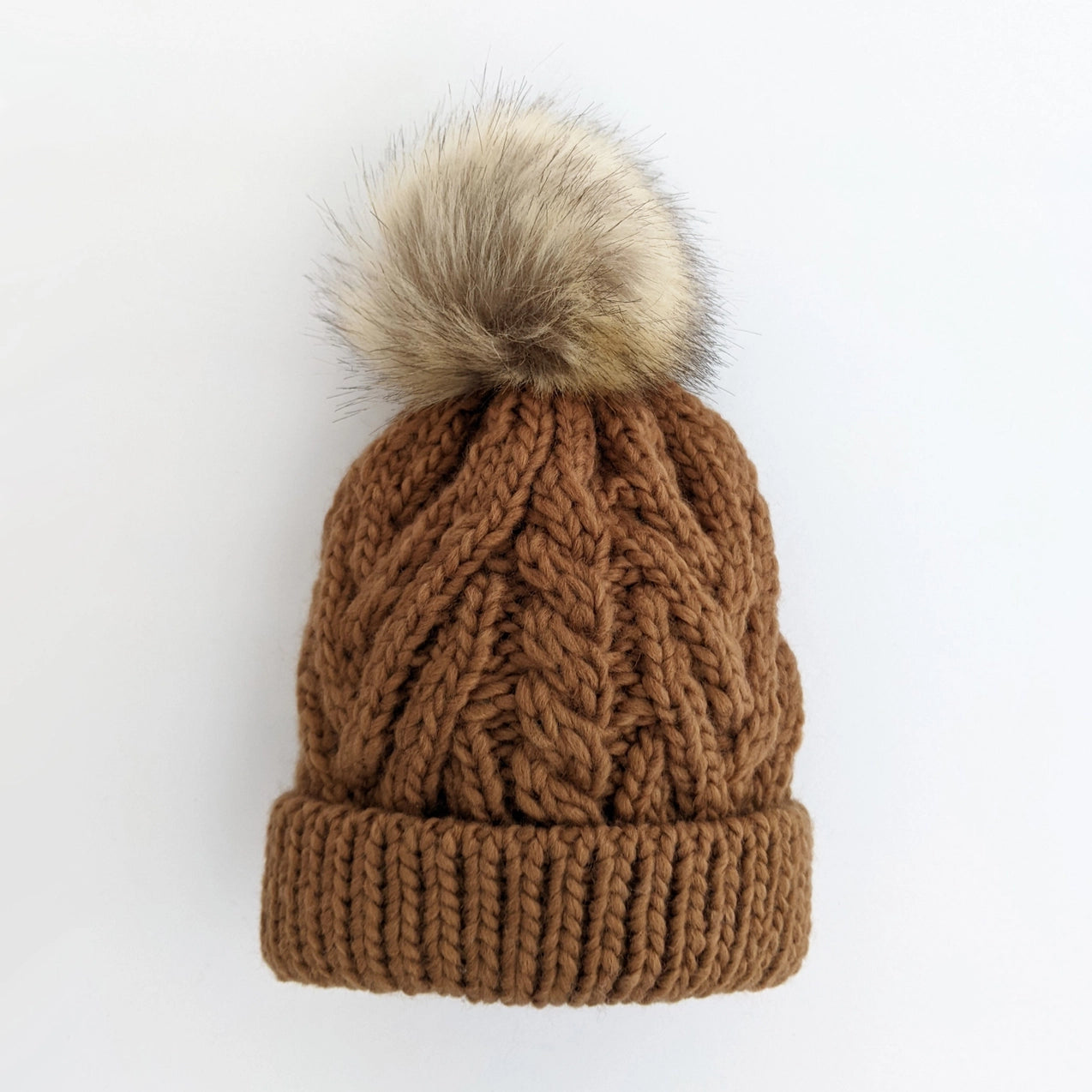 Pecan Pom Pom Beanie