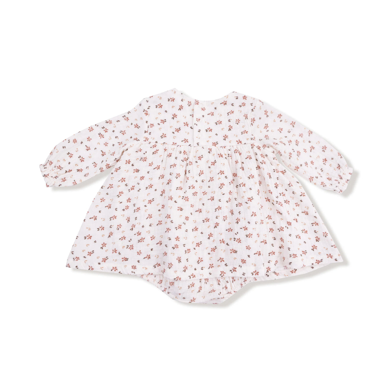 Carrie Floral Long Sleeve Smocked Ruffle Bubble with Skirt