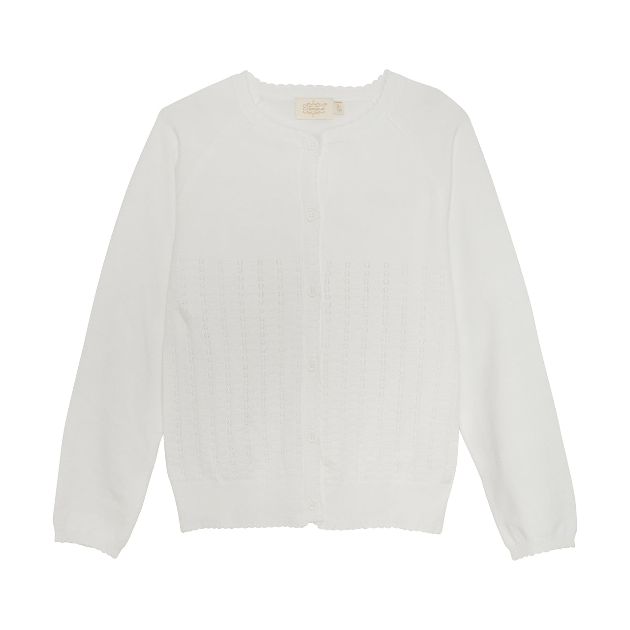 Pointelle Cardigan in Cloud White
