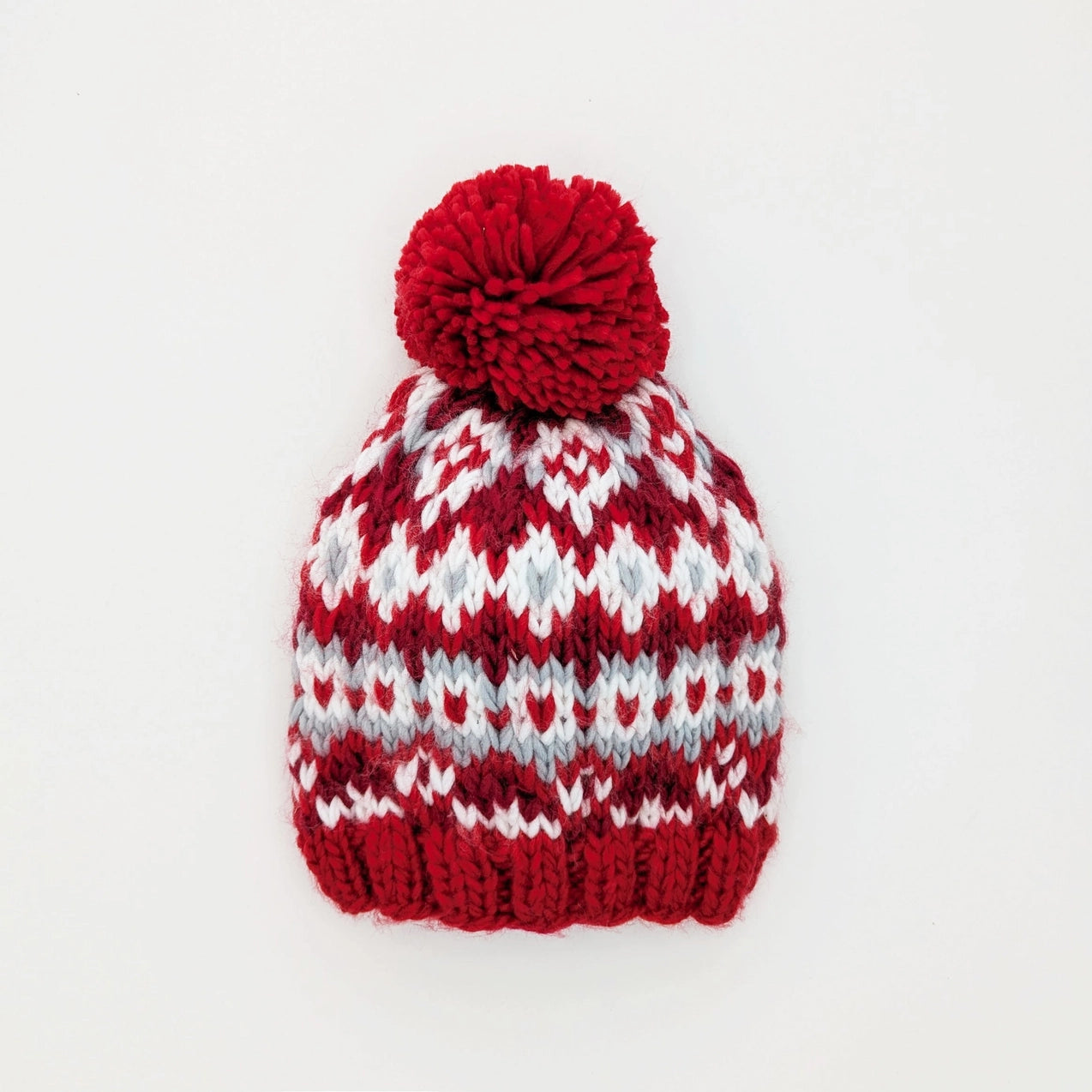Fairisle Red Beanie Hat