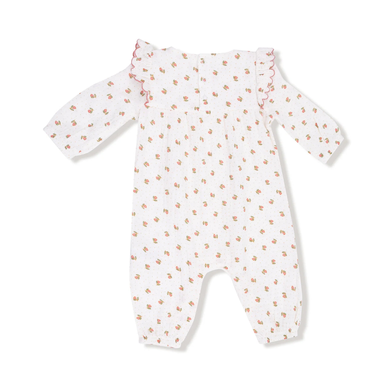 Petite Pointe Fleur Long Sleeve Petal Ruffle Romper