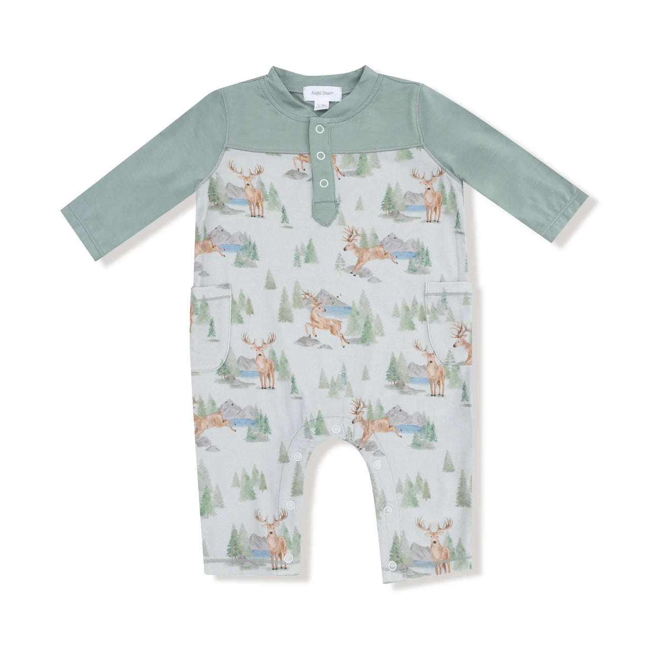 Buck Deer Romper with Contrast Sleeves
