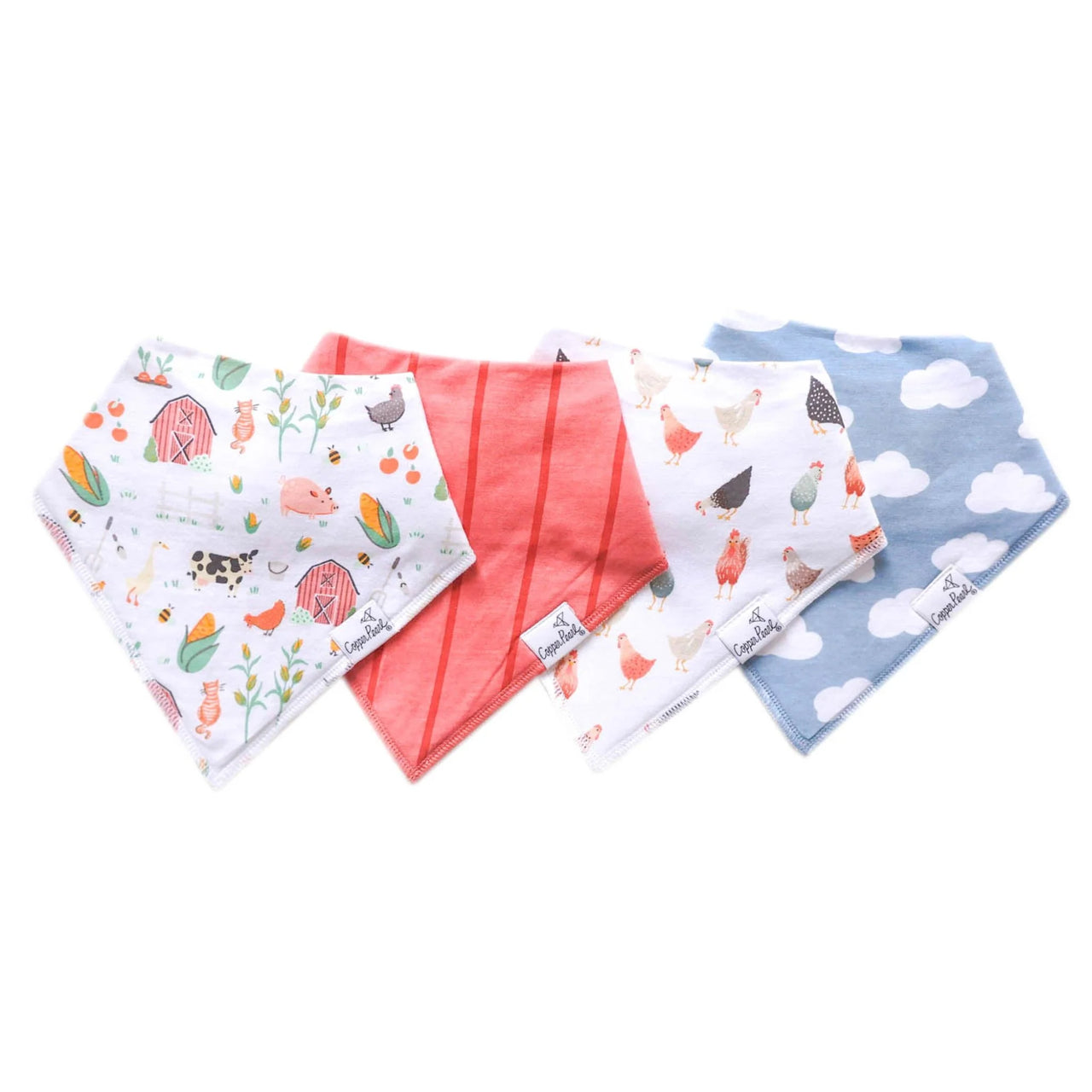 Baby Bandana Bib Set of 4- Farmstead