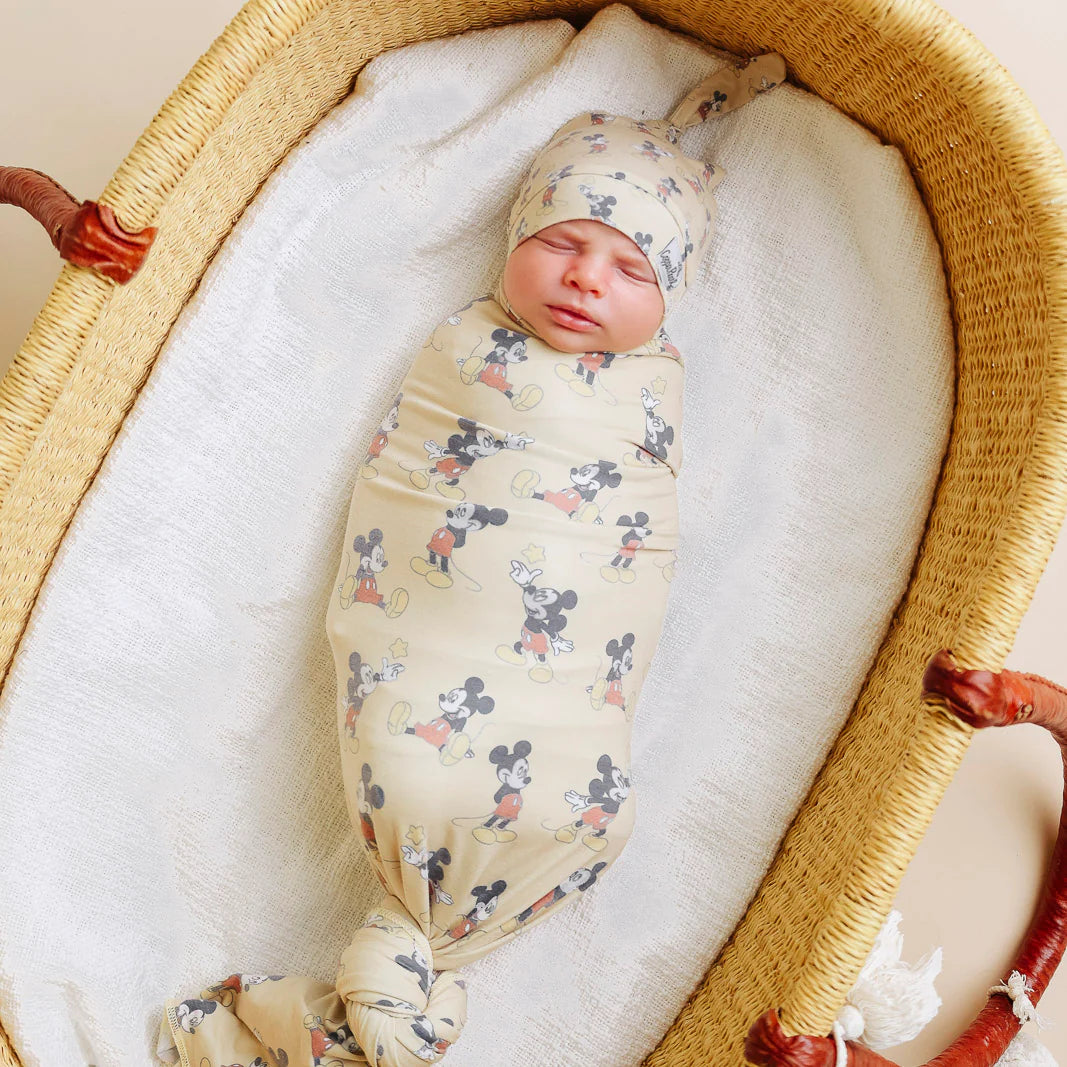 Knit Swaddle Blanket- Mickey Mouse