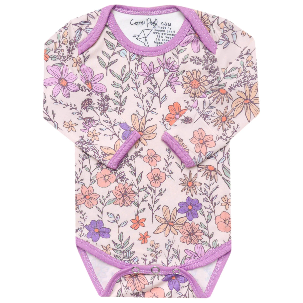 Long Sleeve Bodysuit- Flora
