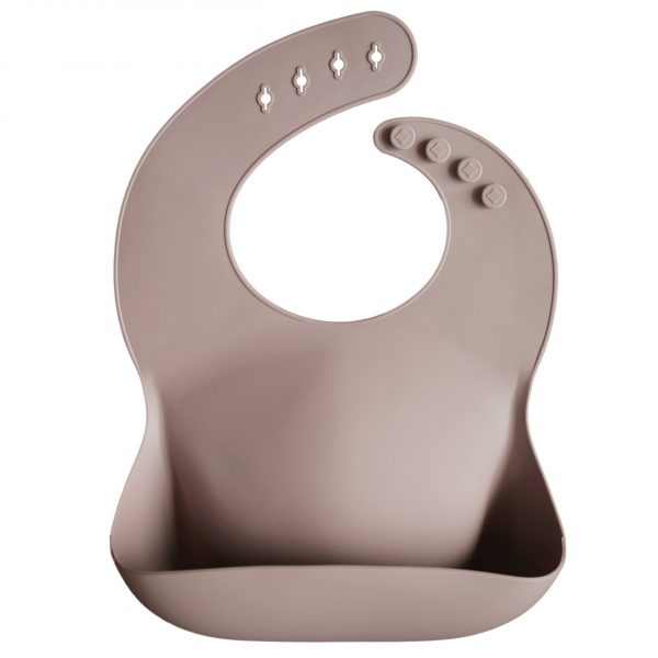 Silicone Bib by Mushie - Warm Taupe