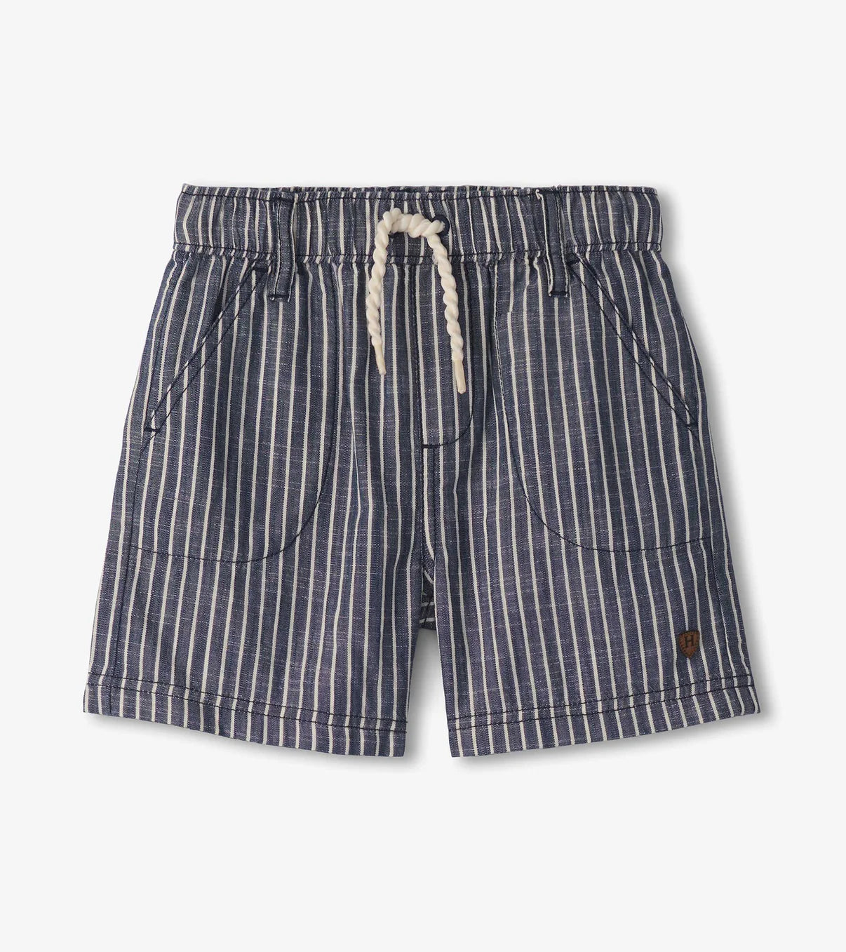 Blue Striped Woven Shorts