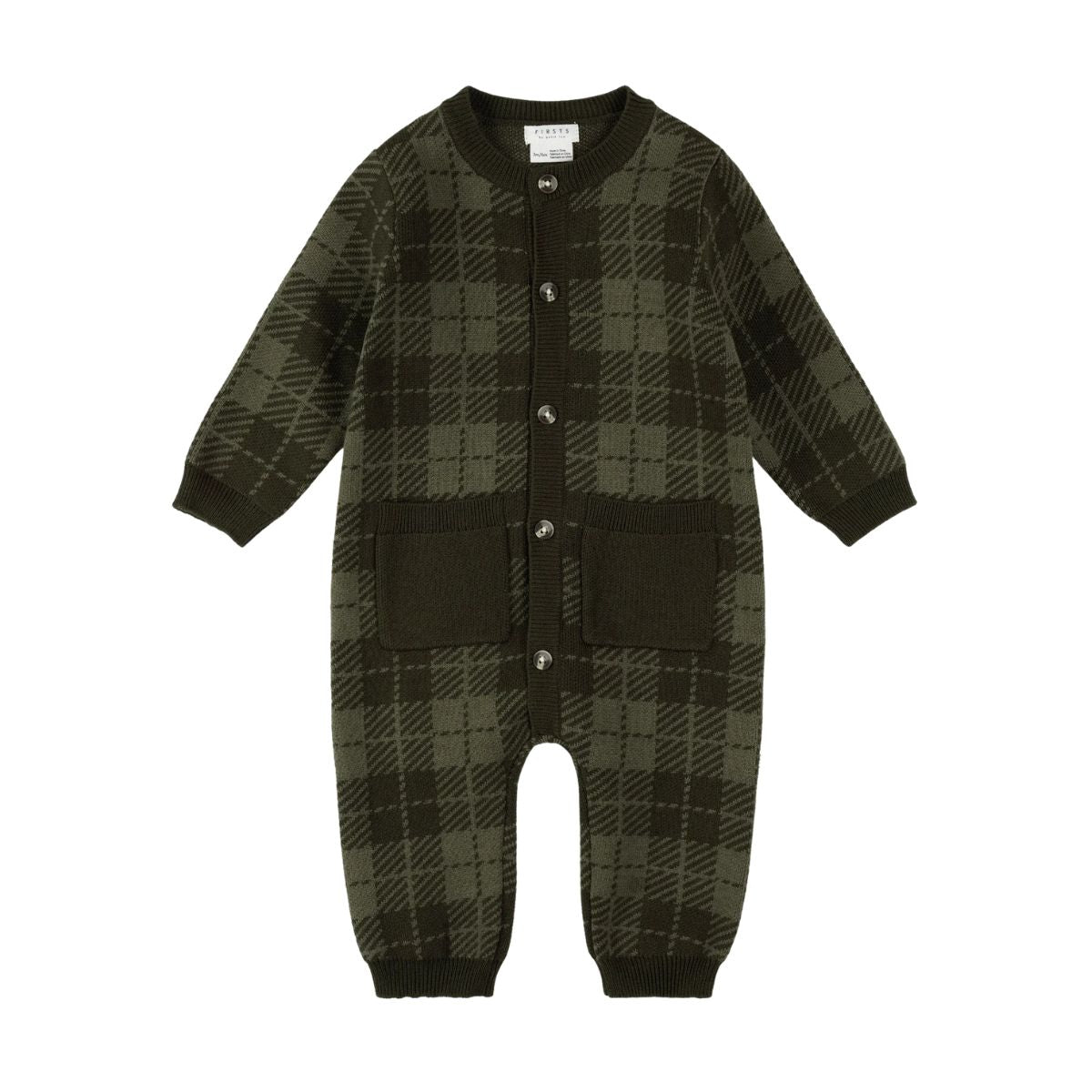 Farm Green Gingham Knit Playsuit