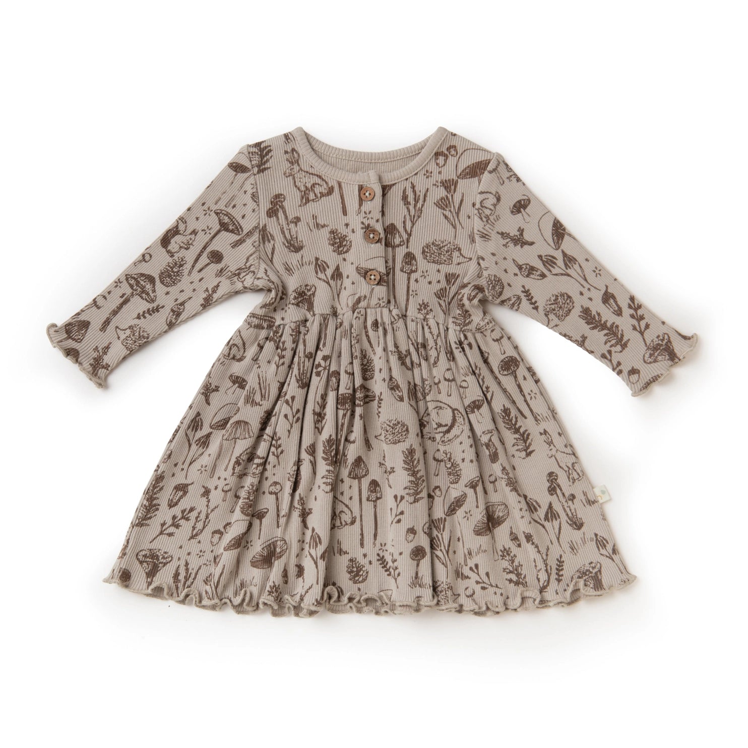 long sleeve floral skater dress Satin Floral Long Sleeve Skirt Dress For Women main image 0