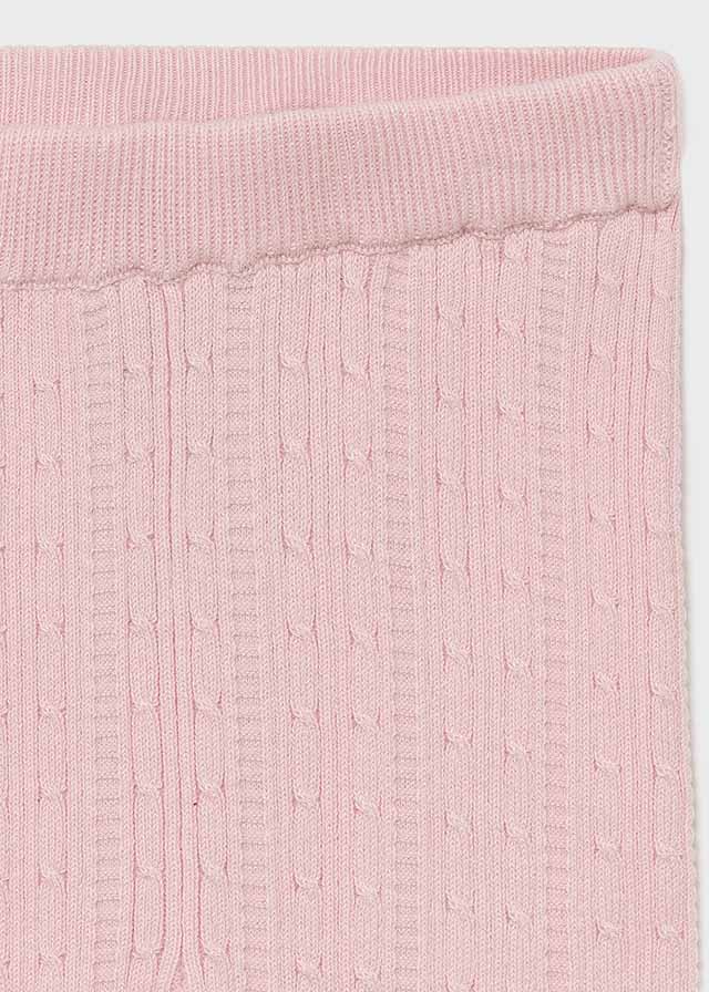 Knit Pink Cable Leggings
