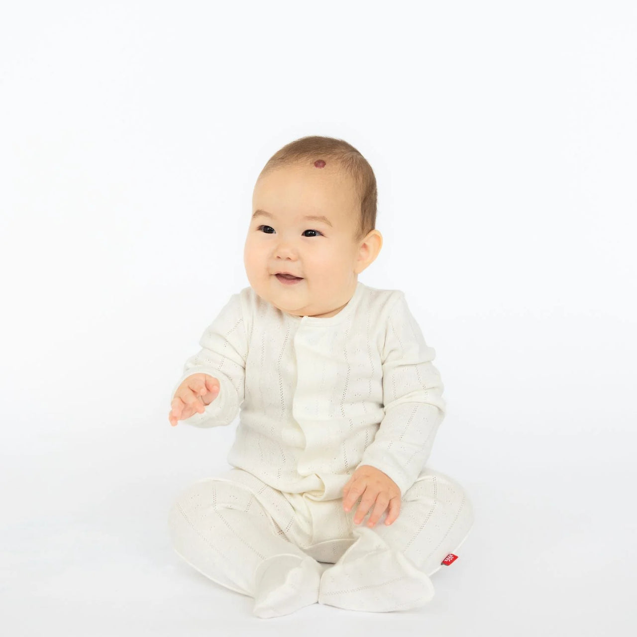 Love Lines Tofu Pointelle Magnetic Footie