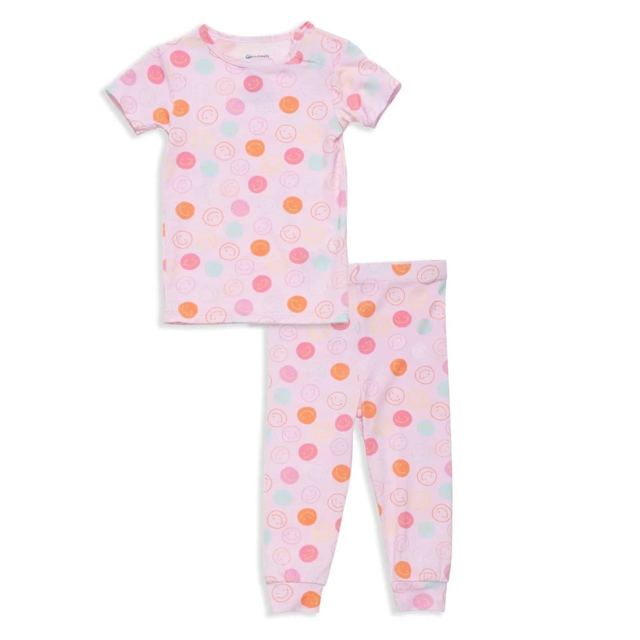 Pink Smile Modal Toddler Pajama short sleeve set