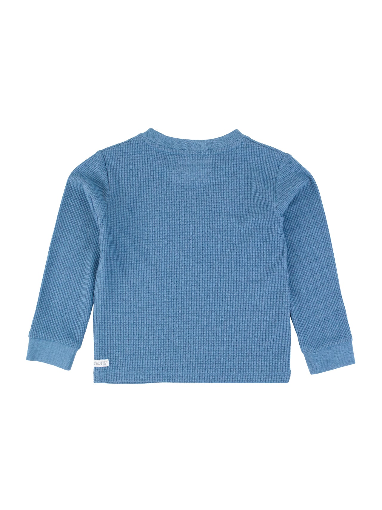 Countryside Blue Waffle Knit Long Sleeve Crew Neck