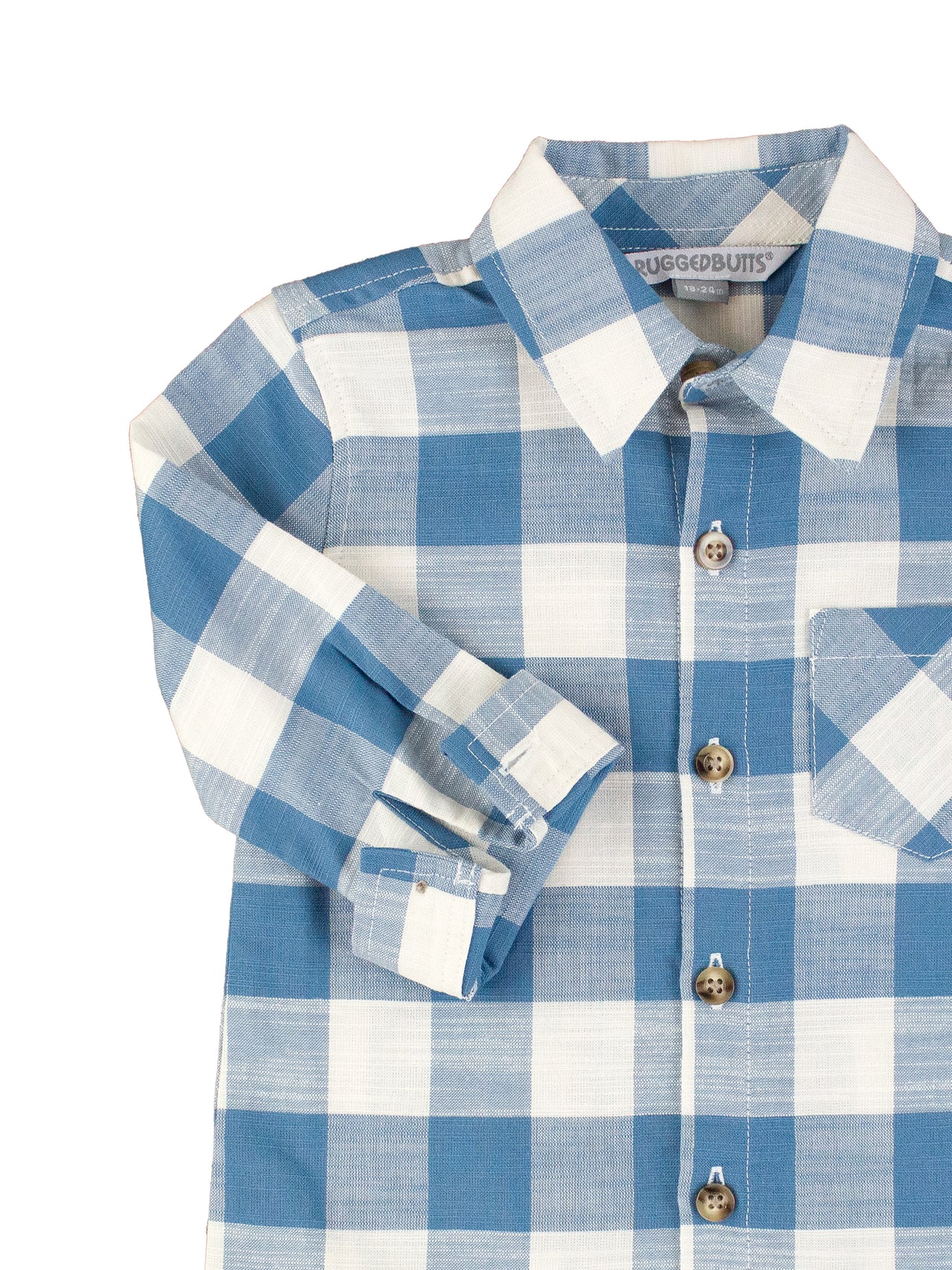 Countryside Blue Plaid Long Sleeve Crew Neck Shirt