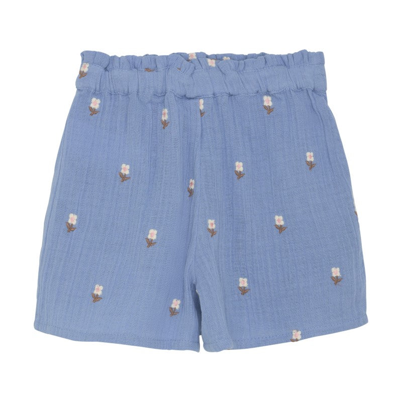 Chambray Embroidered Shorts