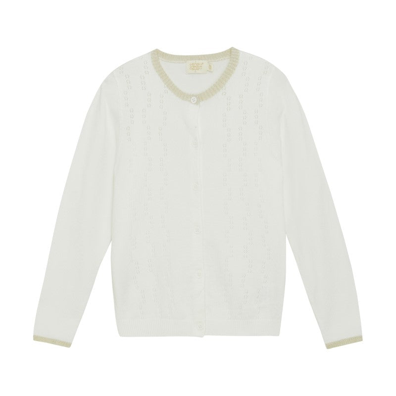 Cream & Gold Pointelle Cardigan