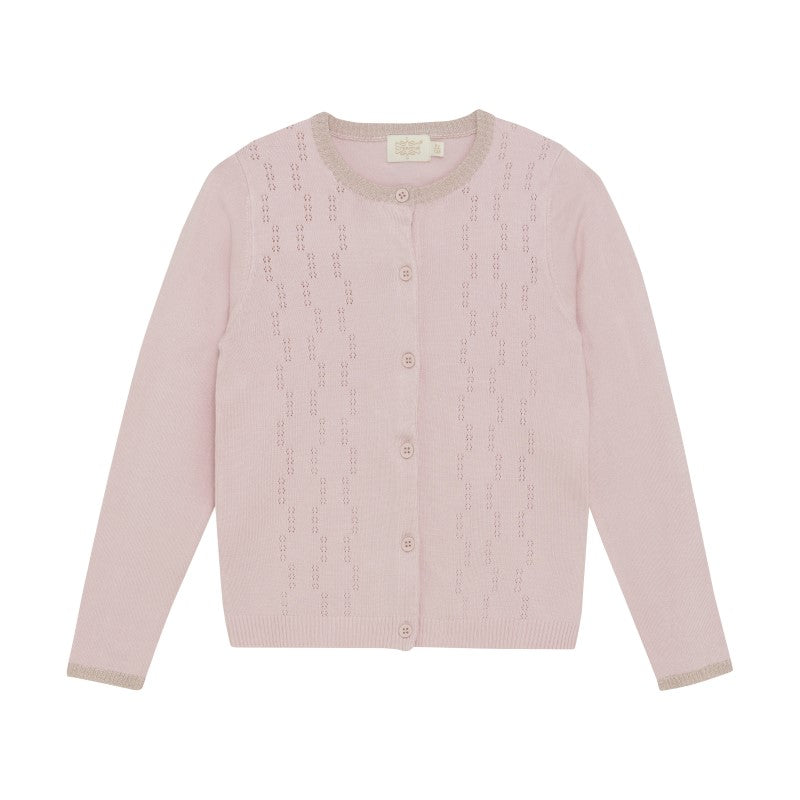 Light Pink & Gold Pointelle Cardigan