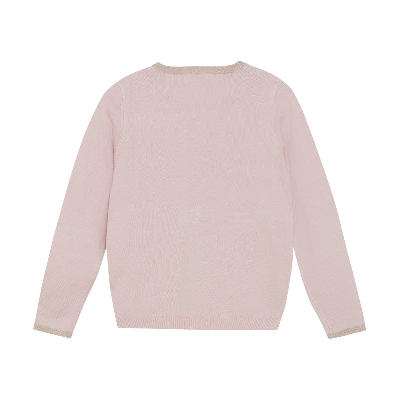 Light Pink & Gold Pointelle Cardigan