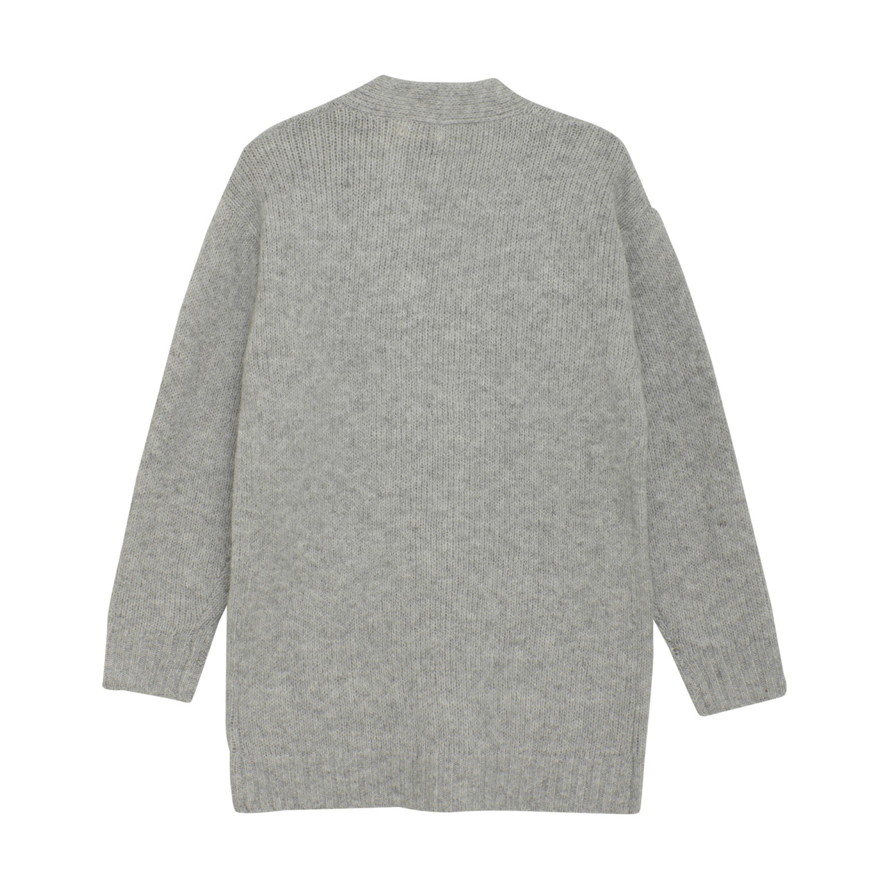 Light Grey Melange Long Cardigan