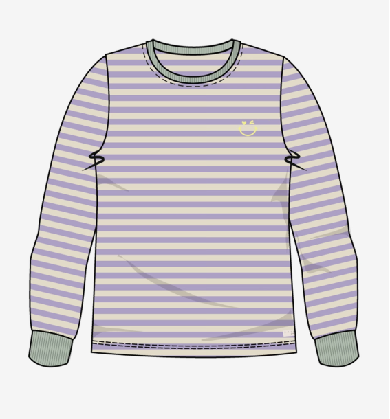 Purple Striped Long Sleeve Top