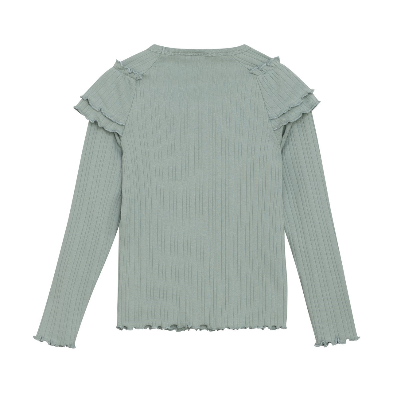 Long Sleeve Ribbed T-shirt- Jadeite