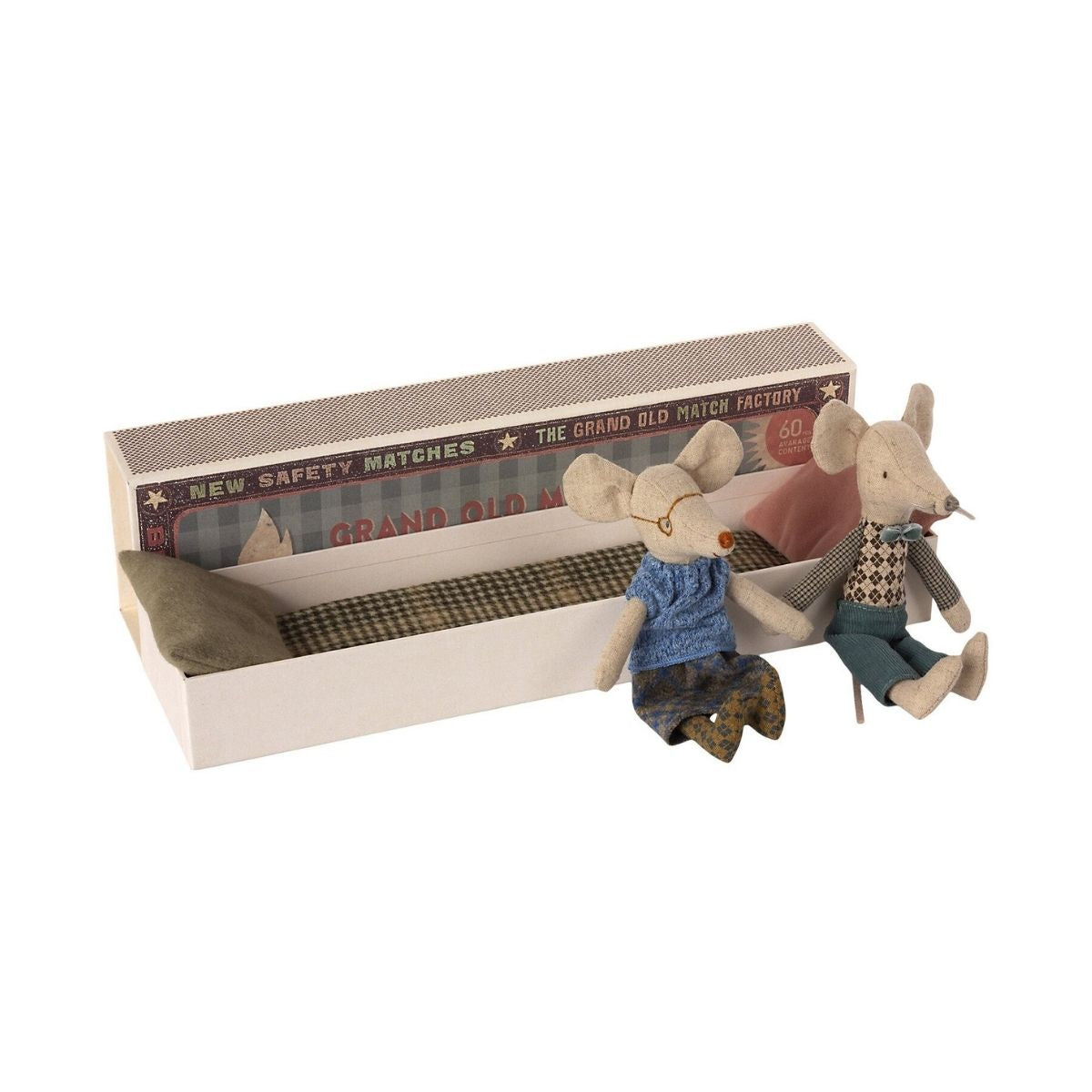 Grandma & Grandpa Mice in Matchbox