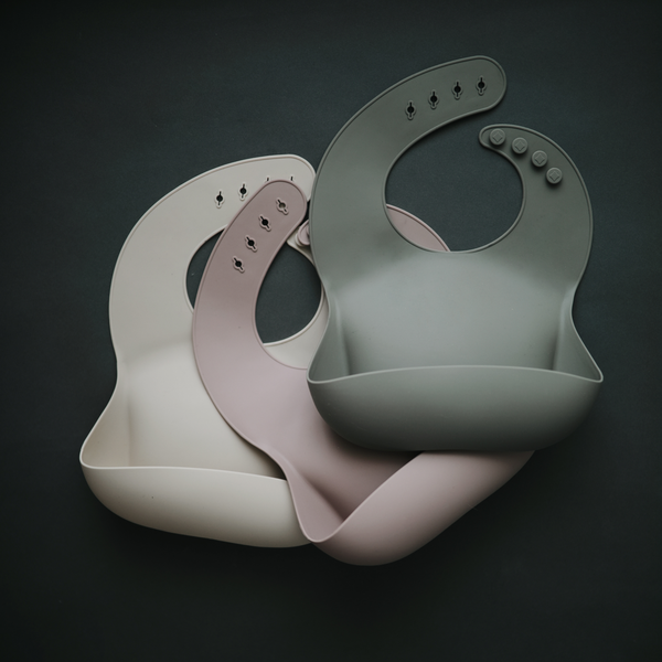 Silicone Bib by Mushie - Cambridge Blue