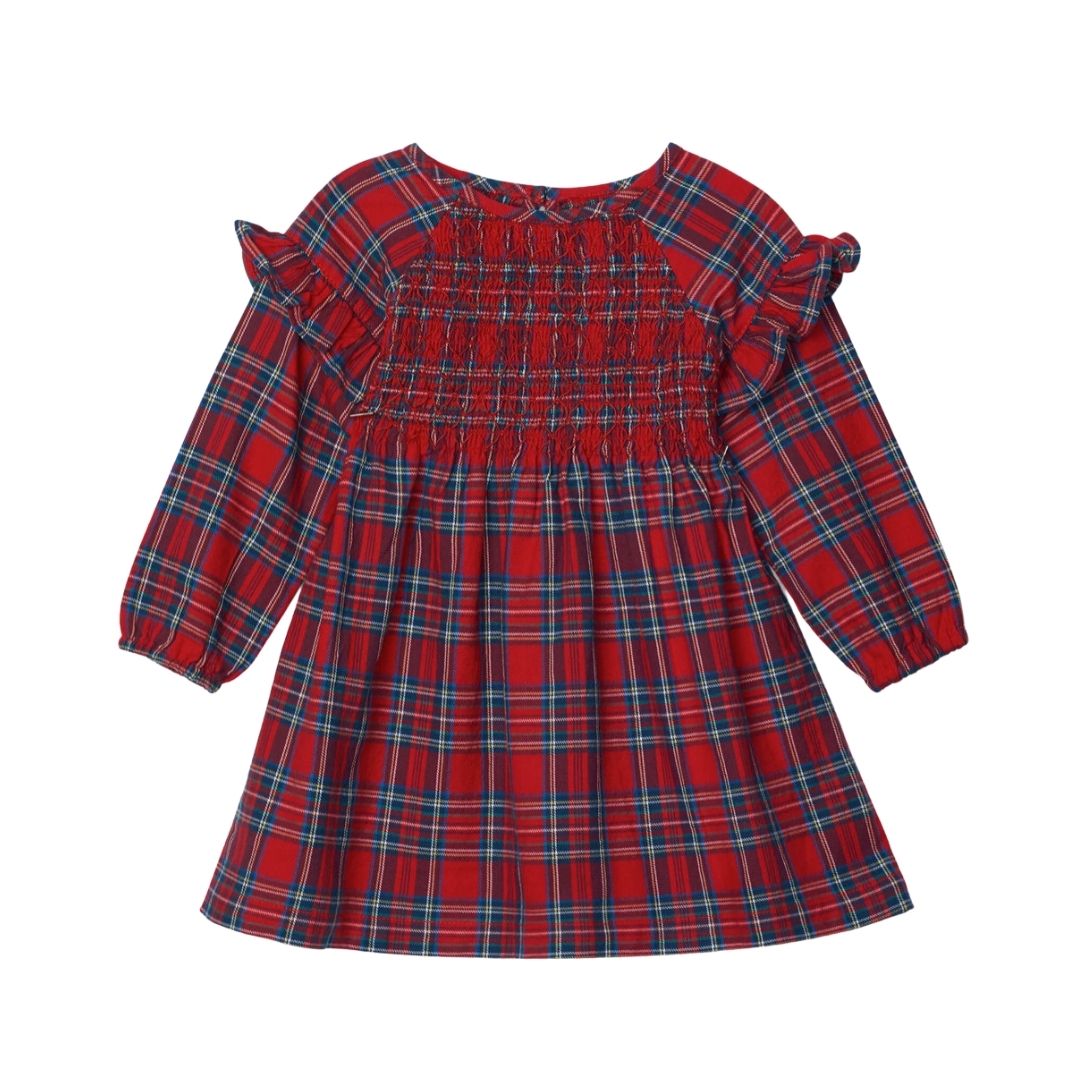 slim fit dress slacks Holiday Plaid Baby Smocked Party Dress