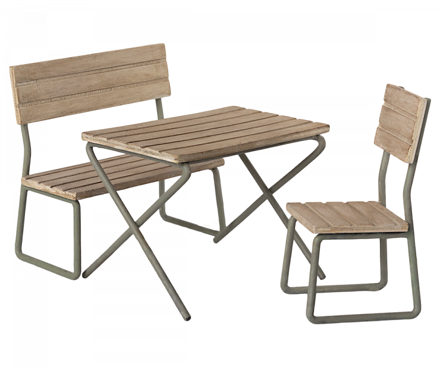 Garden Set, Table with Chair and Bench - Maileg