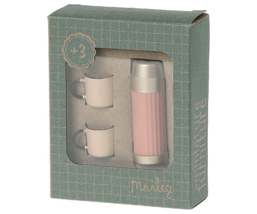 Thermos and cups- Soft Coral