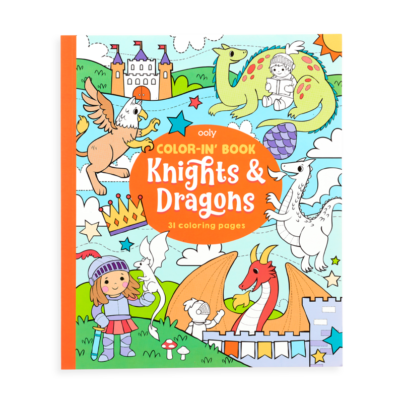 Color-in' Book: Knights & Dragons