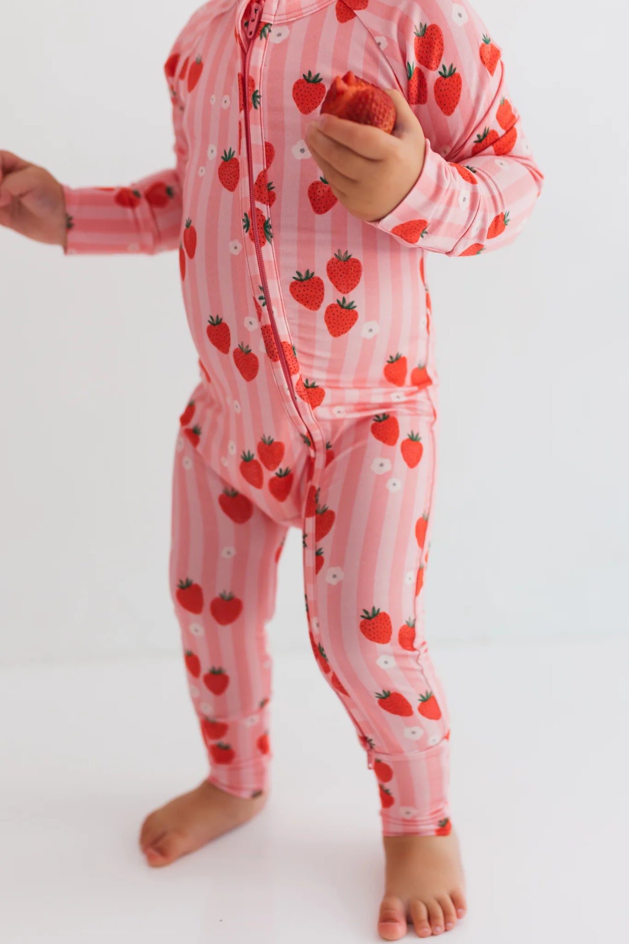 Red Strawberry Zippered Romper