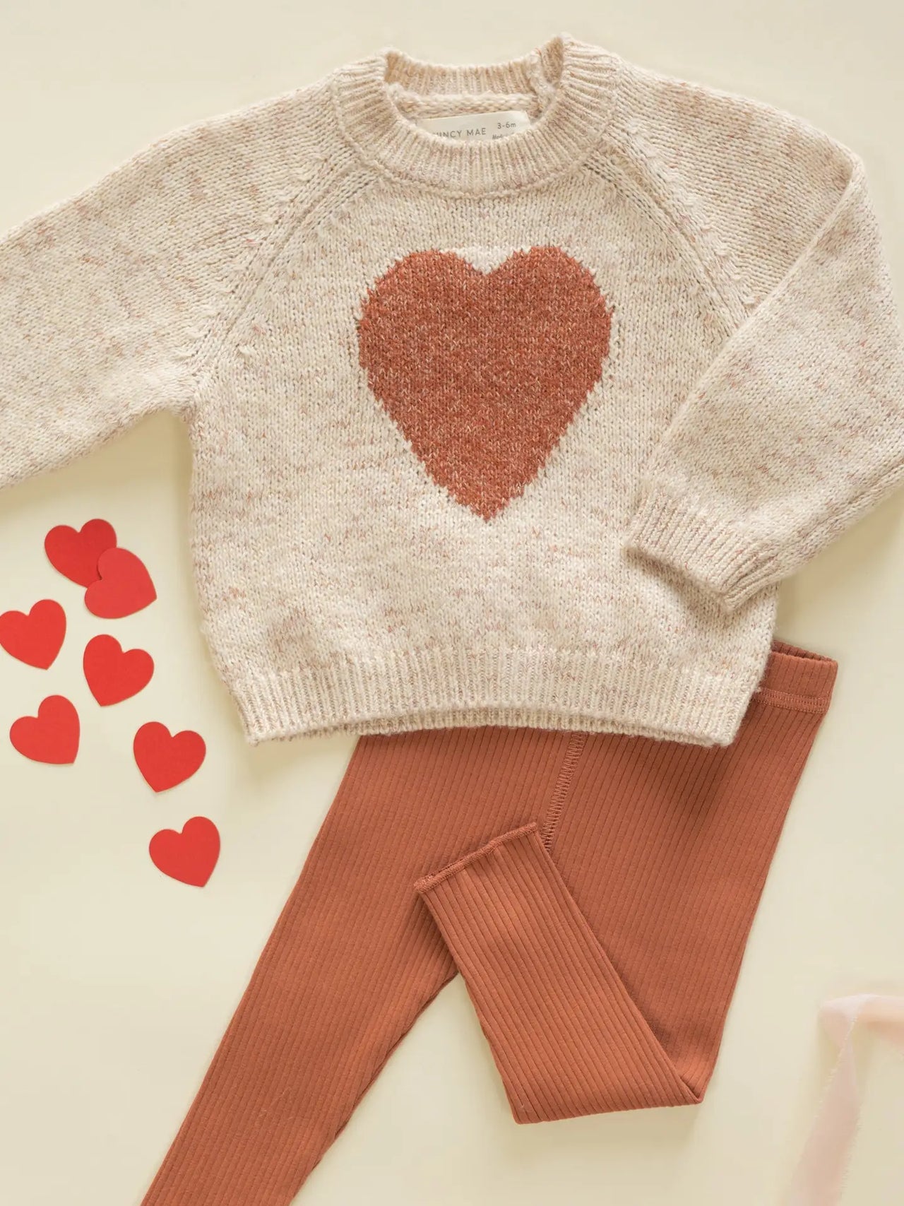 Red Heart Knit Sweatshirt