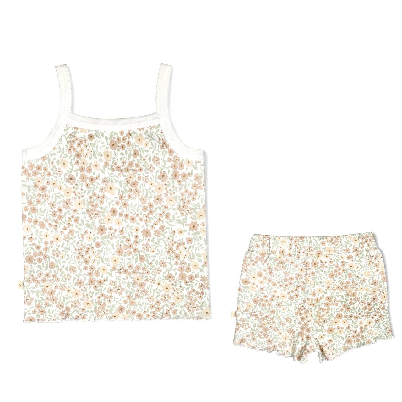 Organic Spaghetti Top & Shorts Set- Summer Floral