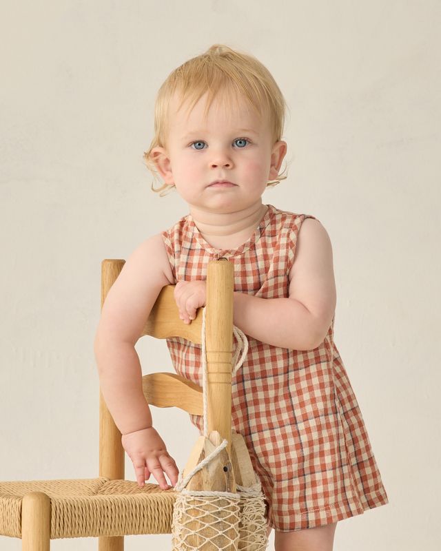 ロンパース・カバーオール Maison Marelle romper BAC gingham 18m Poppy Gingham Maverick Romper