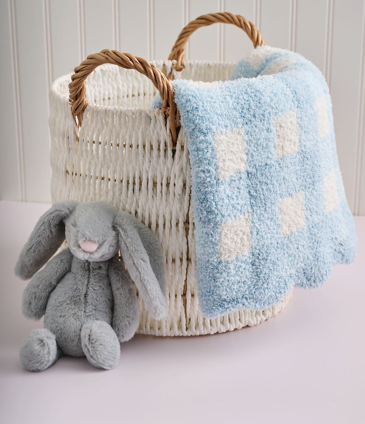 Blue Gingham Chenille Blanket