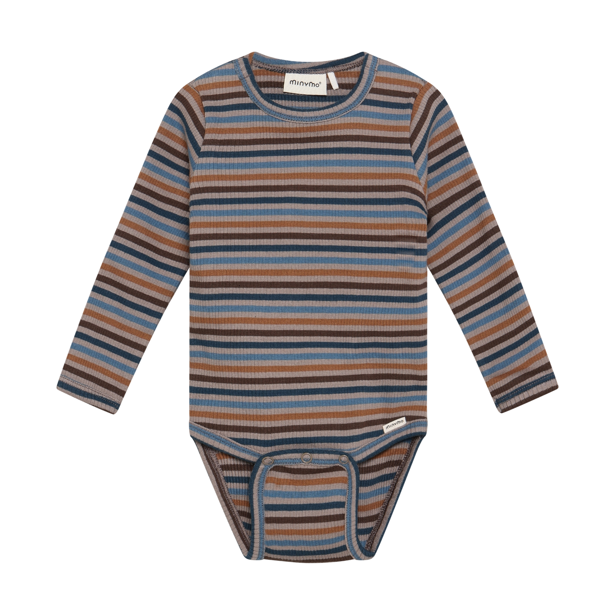 Ribbed Striped Long Sleeve Bodysuit- Fungi