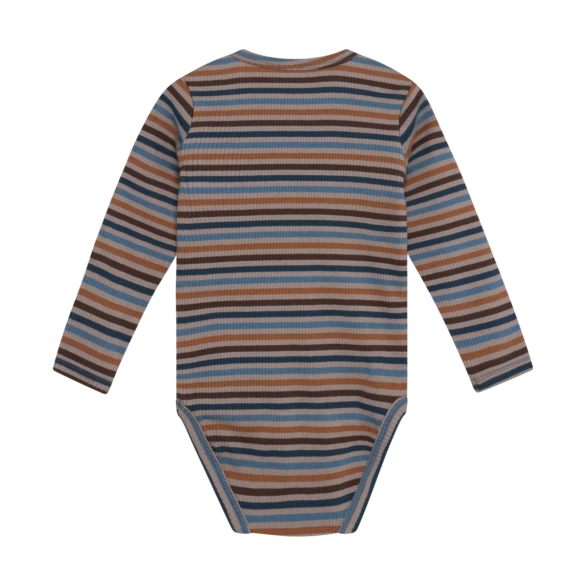 Ribbed Striped Long Sleeve Bodysuit- Fungi