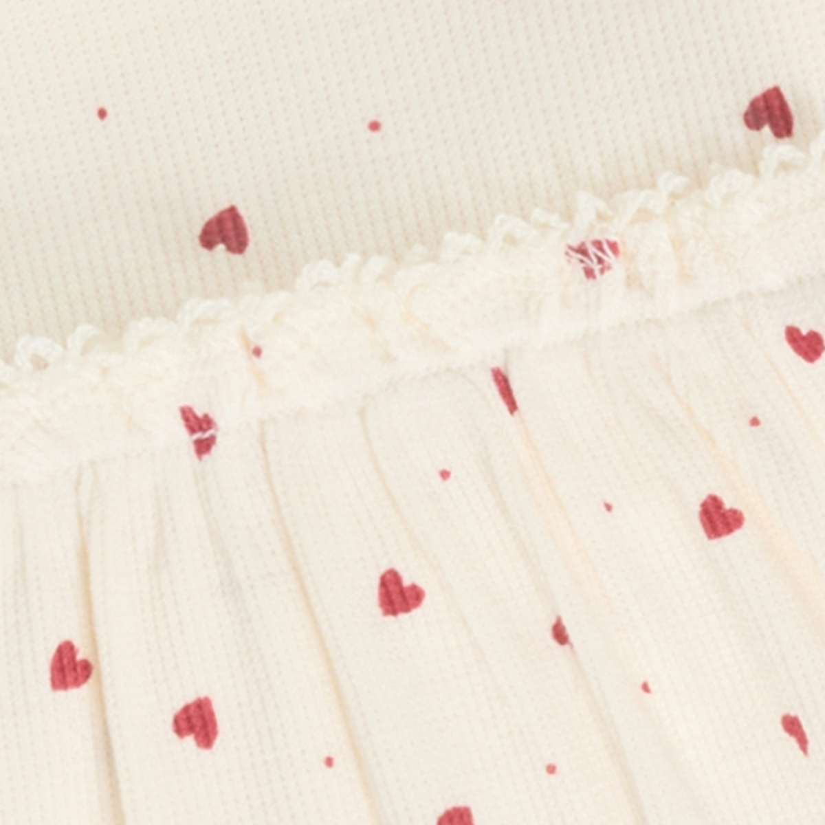 Long Sleeve Waffle Dress- Hearts