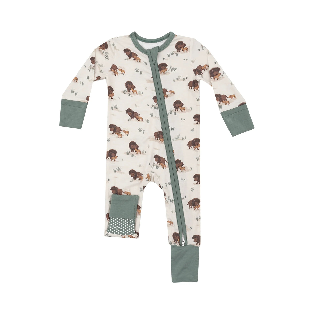 Bison Family Zipper Romper