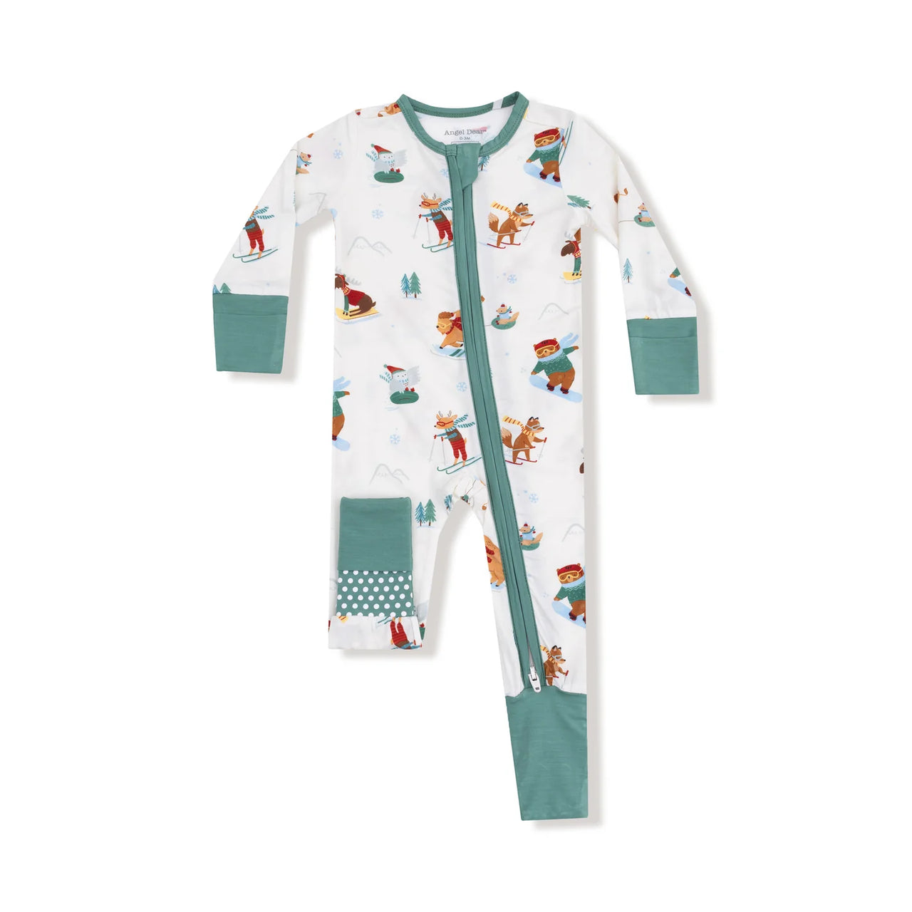 Zippered Romper- Winter Animal Sports
