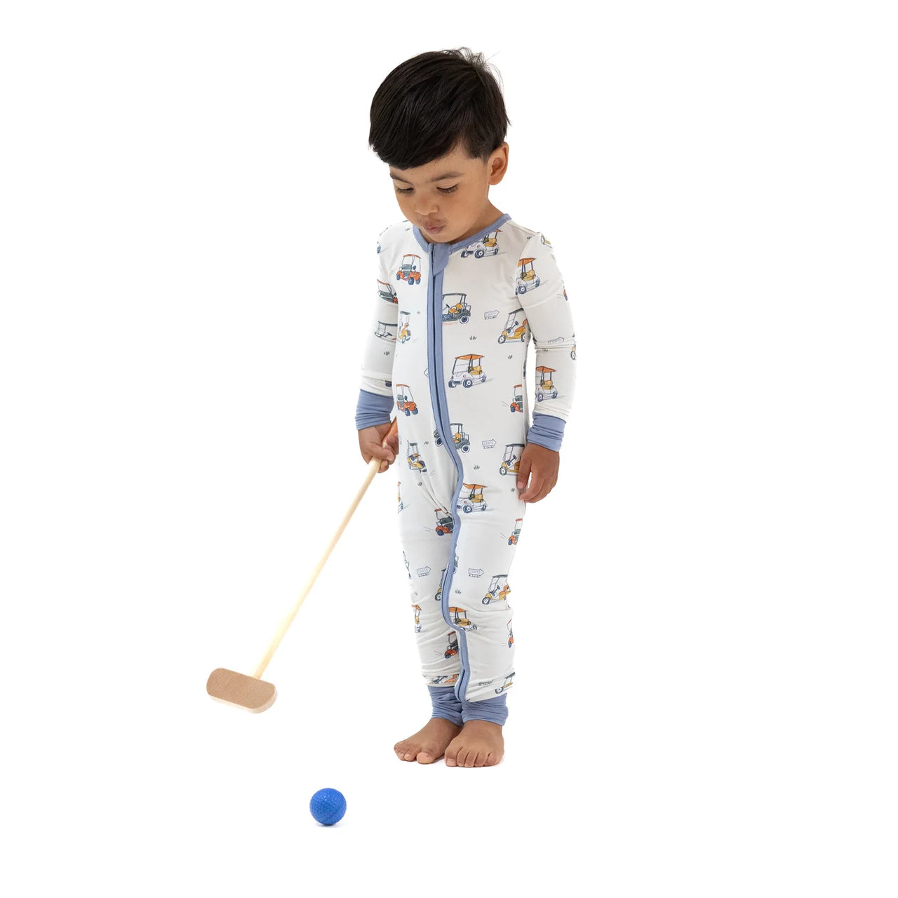 Zipper Romper- Zooming Golf Carts